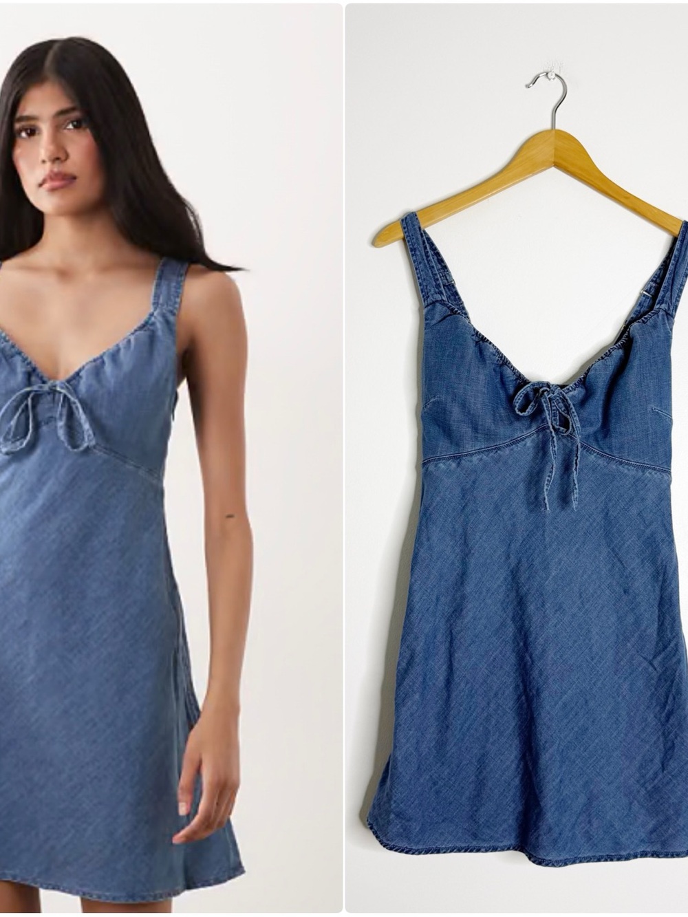 Abercrombie & Fitch Bra-Free Denim Mini Dress Size Small Petite Blue